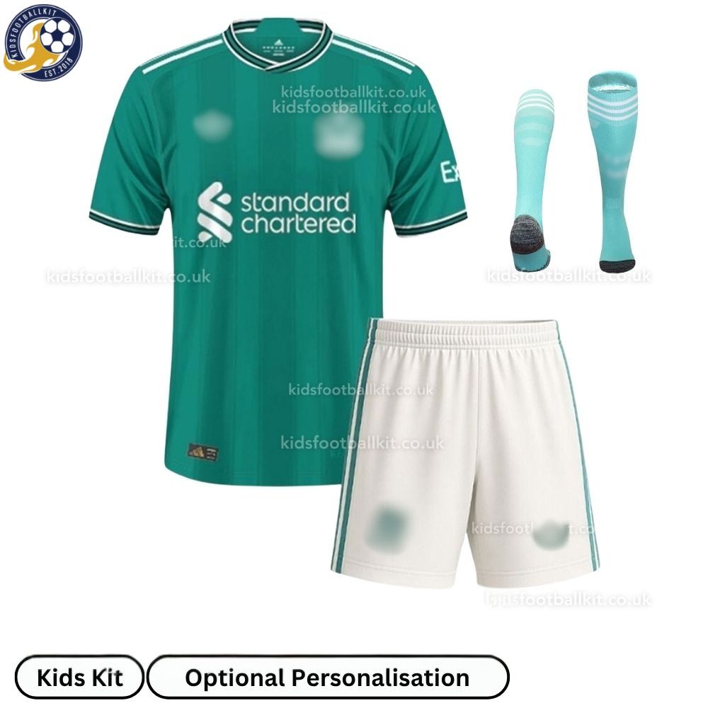 Lvr^_^pooI Third Kids Football Kit 2025/26 (With Socks)